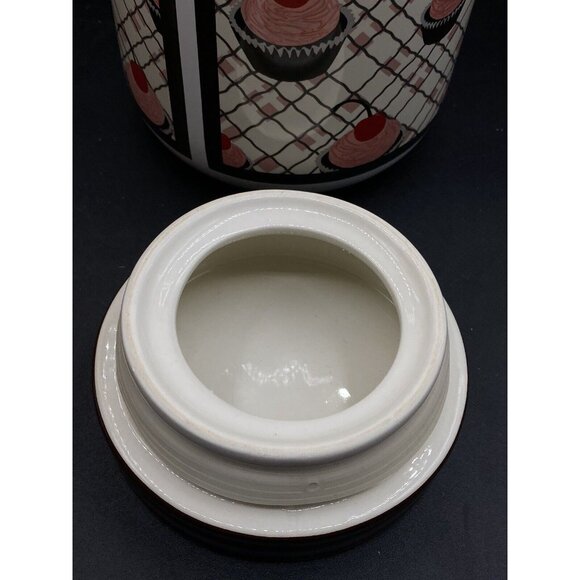 You and Me by Jessie Steele Ceramic Cookie Jar Kitchen Red Cherries “Cookies” - Picture 12 of 15